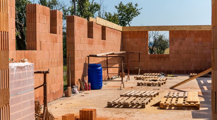 planungsphase architekturbuero um und zubau baustelle